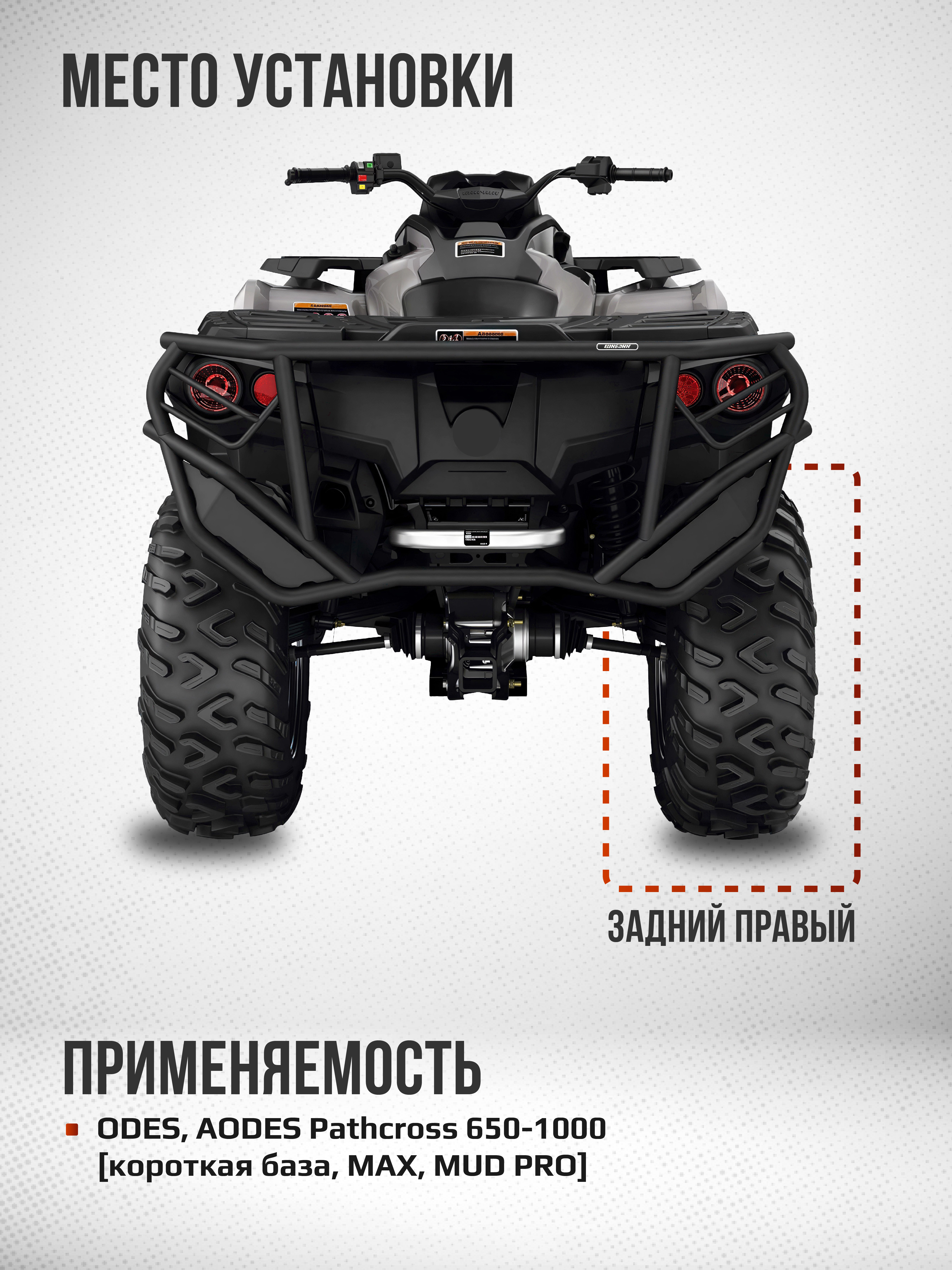 Привод задний правый Усиленный с пластиковым пыльником ODES ATV-CF-813NE, ATV-CF-813 NE