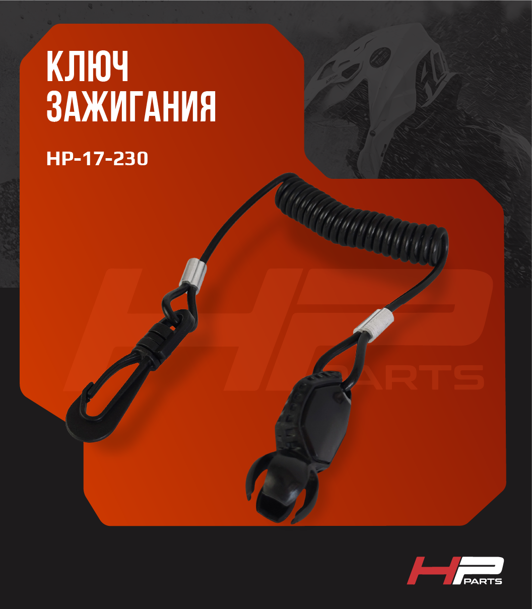 Ключ зажигания DESS RFID для снегохода BRP SKI-DOO 860201162 (до 2023г.) HP-17-230 (*)