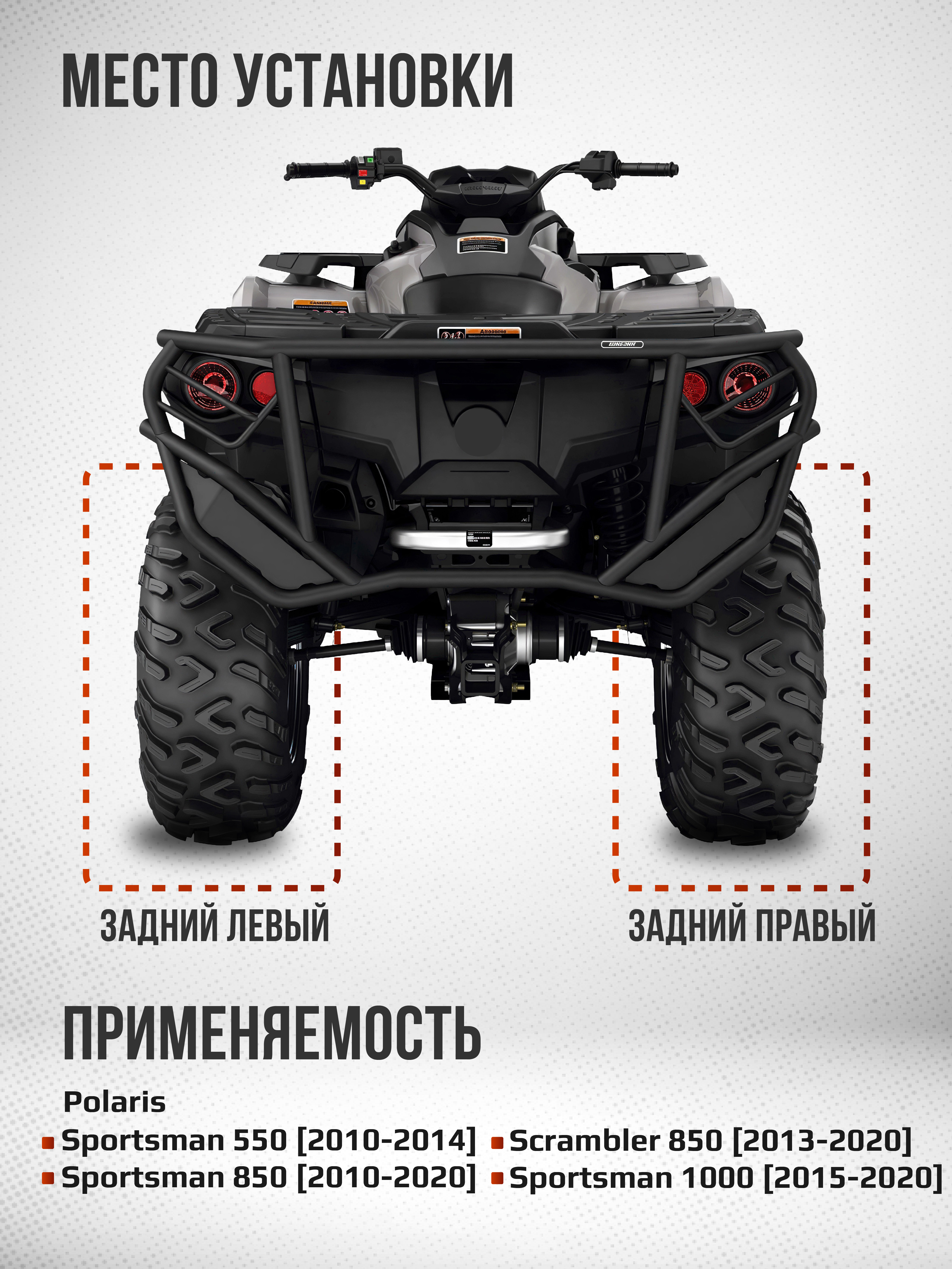 Привод задний Усиленный с пластиковым пыльником Polaris Sportsman 550, 850 ATV-PO-831NE, ATV-PO-831 NE