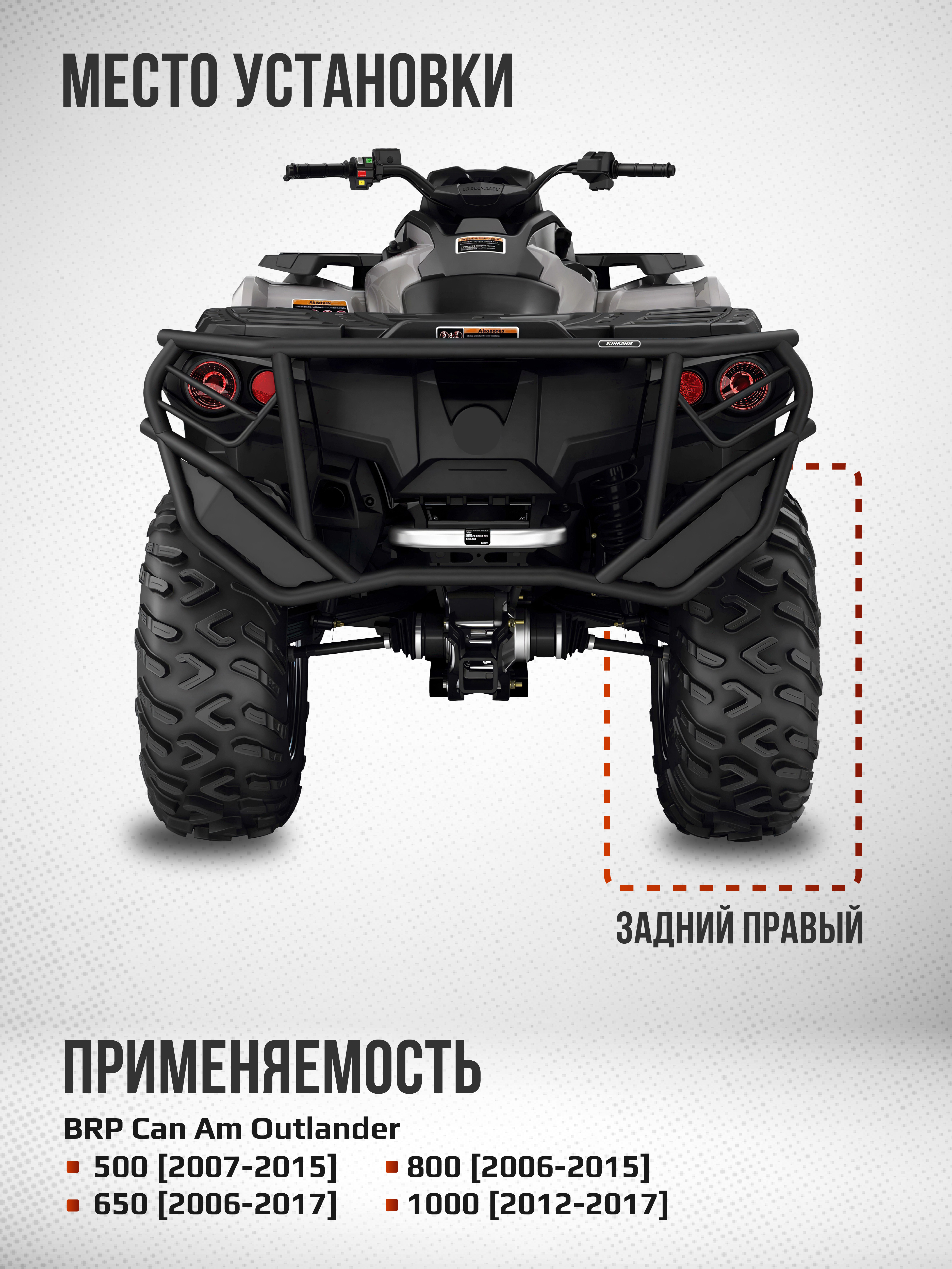 Привод задний правый Усиленный с пластиковым пыльником BRP G1, G2 ATV-CA-808NE, ATV-CA-808 NE