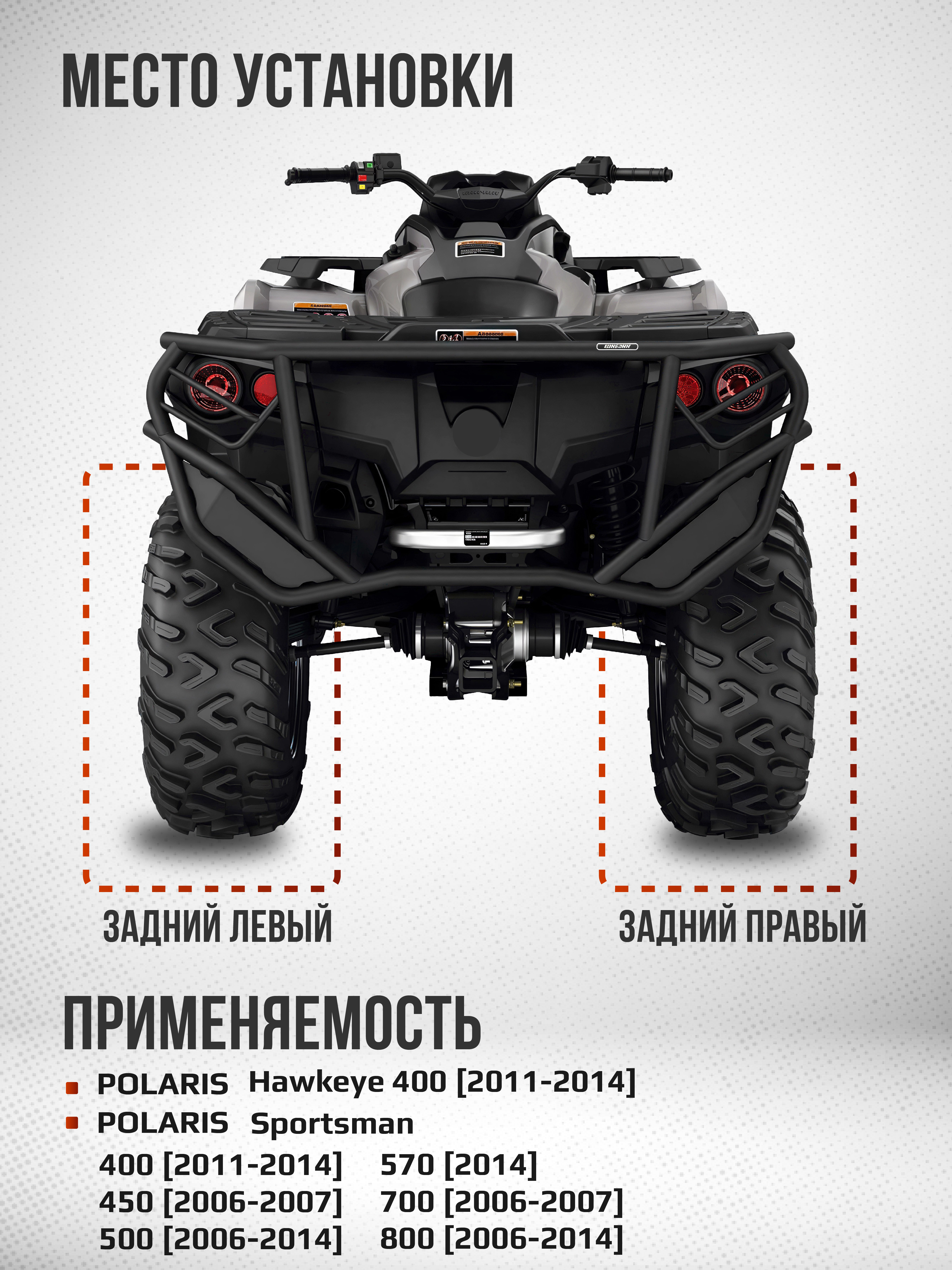 Привод задний Усиленный с пластиковым пыльником Polaris 400-800 ATV-PO-826NE, ATV-PO-826 NE
